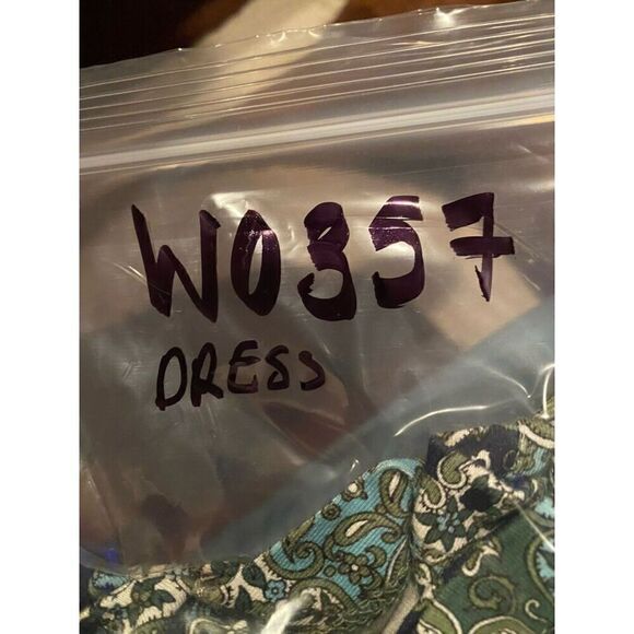 Talbots Womens Size Petite Green Medallion Ruched Side Faux Wrap Sheath Dress - Picture 8 of 8